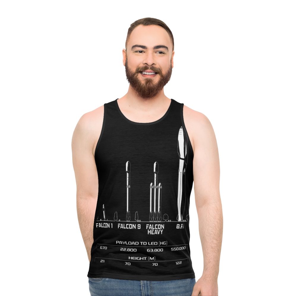 Spacex BFR Unisex Tank Top with Elon Musk Rocket Design