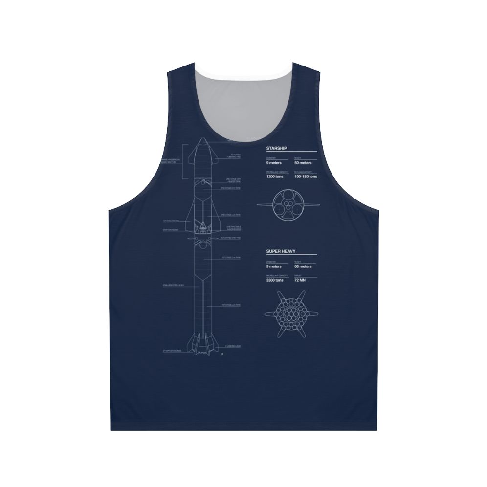 Spacex Starship Blueprint Unisex Tank Top
