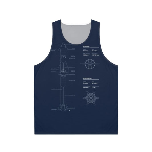 Spacex Starship Blueprint Unisex Tank Top