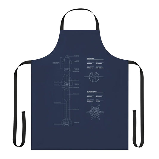 Spacex Starship Blueprint-Inspired Apron for Space Enthusiasts