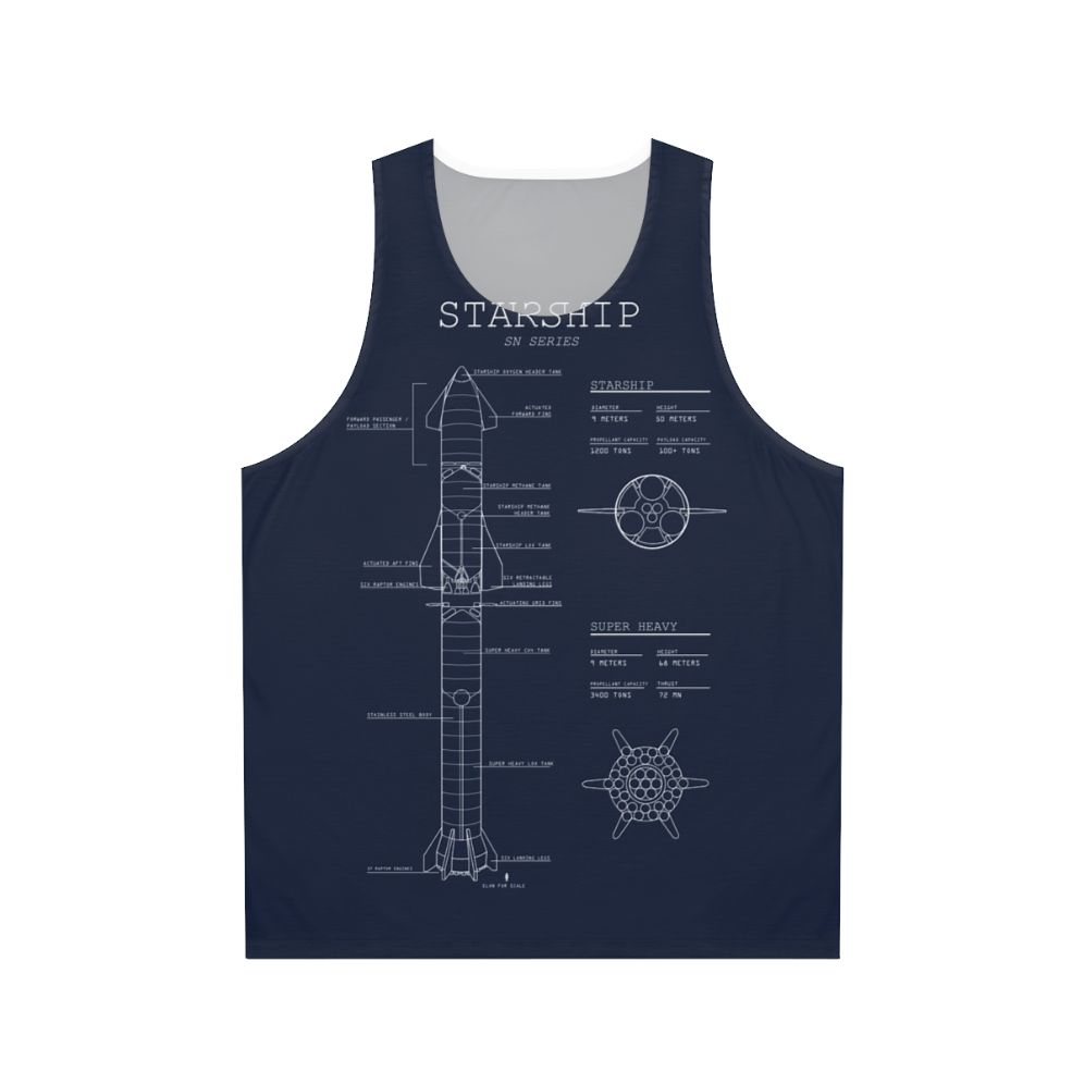 Spacex Starship Blueprint Unisex Tank Top
