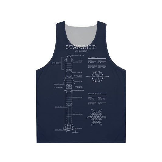 Spacex Starship Blueprint Unisex Tank Top