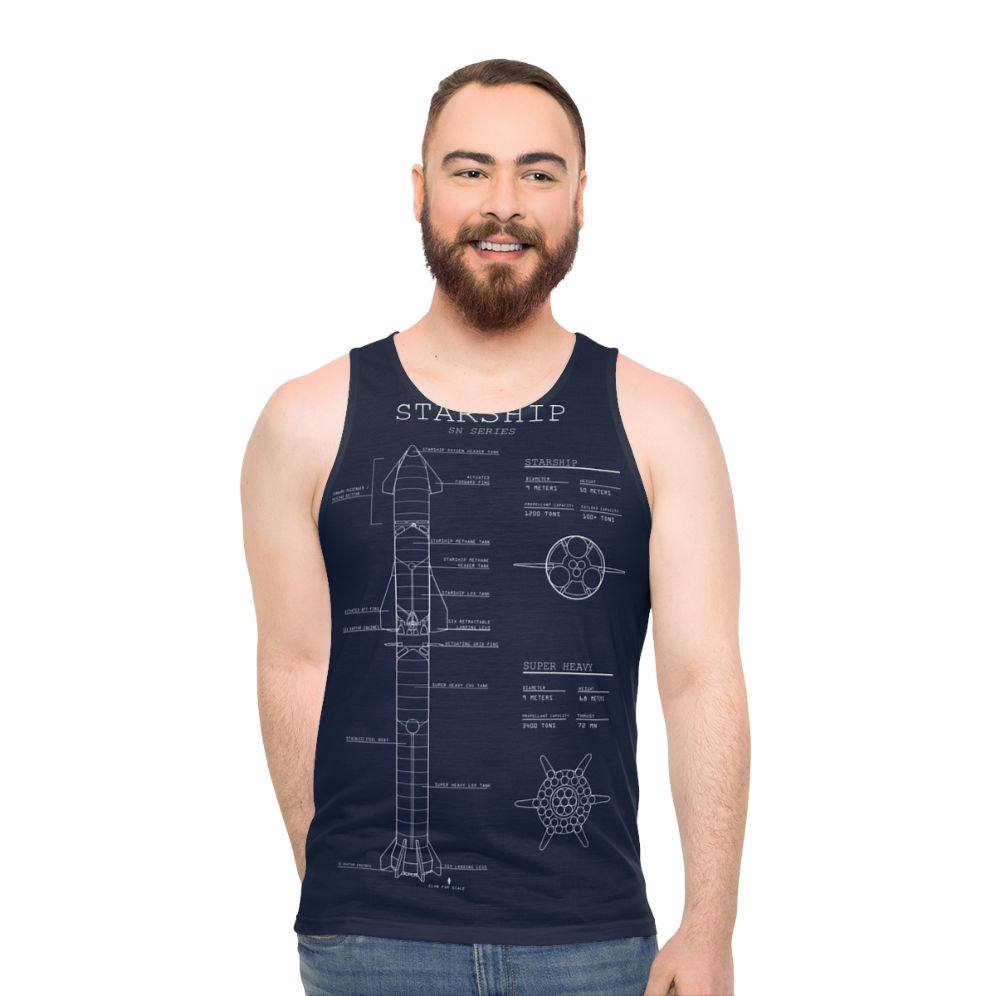 Spacex Starship Blueprint Unisex Tank Top