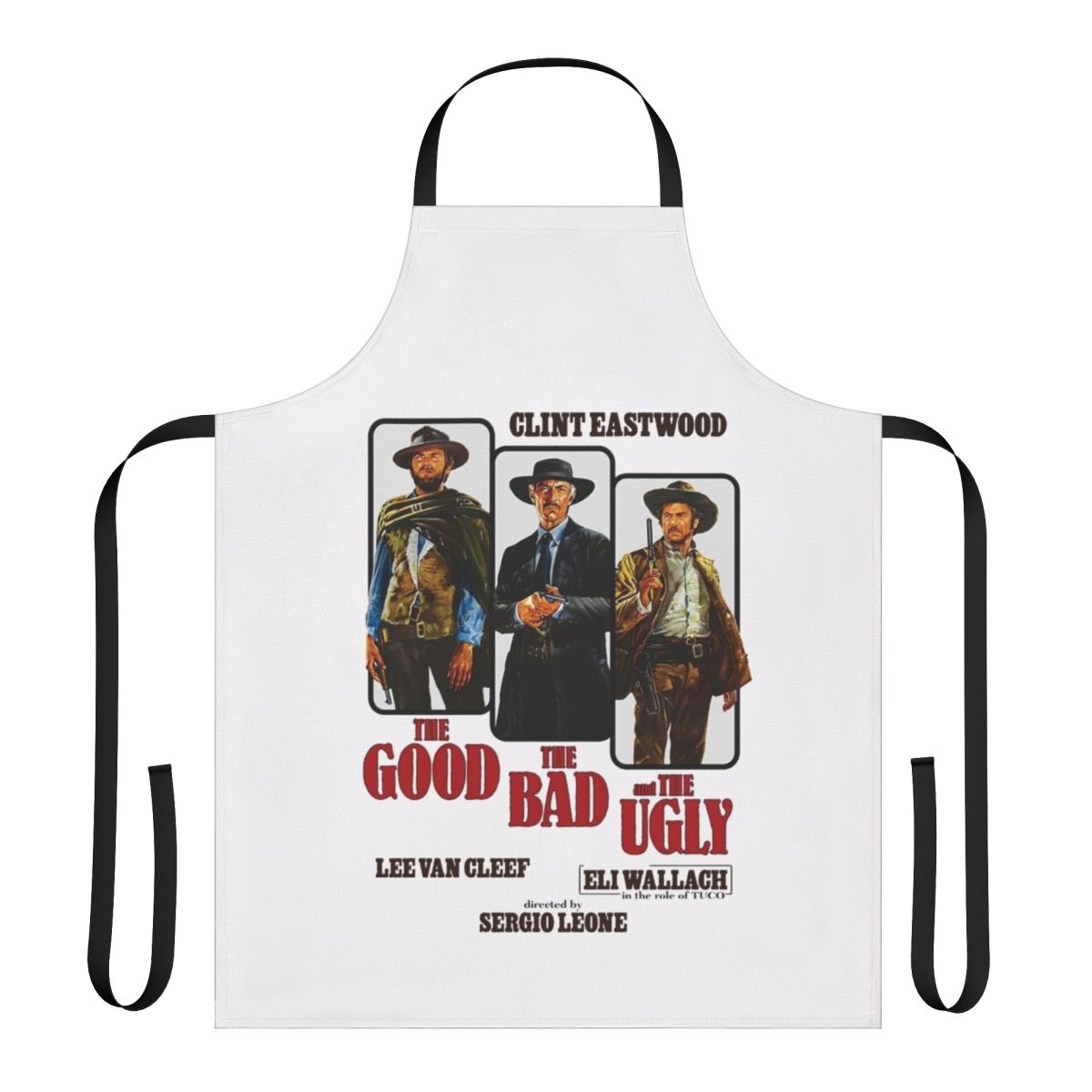 Apron featuring a vintage "Good, Bad, Ugly" spaghetti western movie design