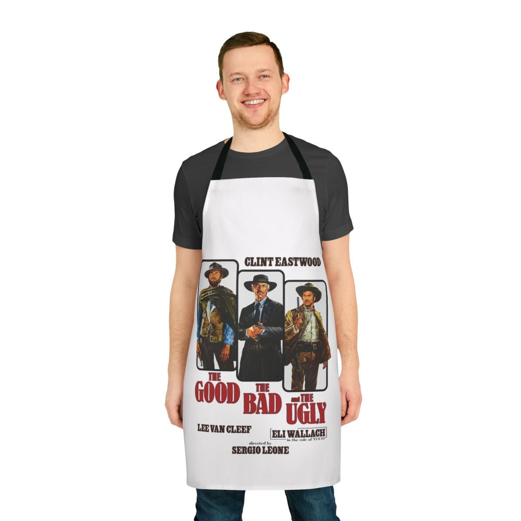 Apron featuring a vintage "Good, Bad, Ugly" spaghetti western movie design