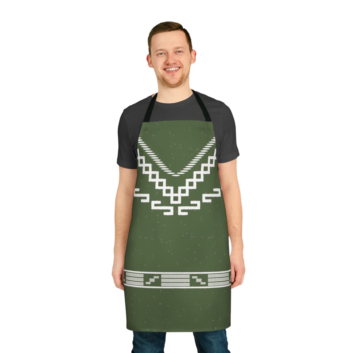 A poncho-style apron with a western or spaghetti western-inspired design.