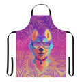 Sparkle dog furry themed apron with a vaporwave aesthetic design