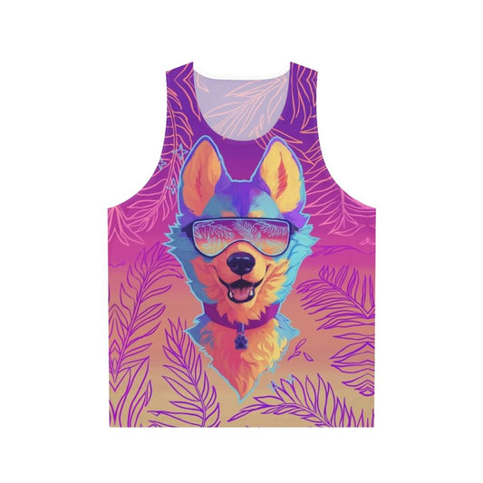 Sparkle Dog Unisex Tank Top featuring a shimmering design