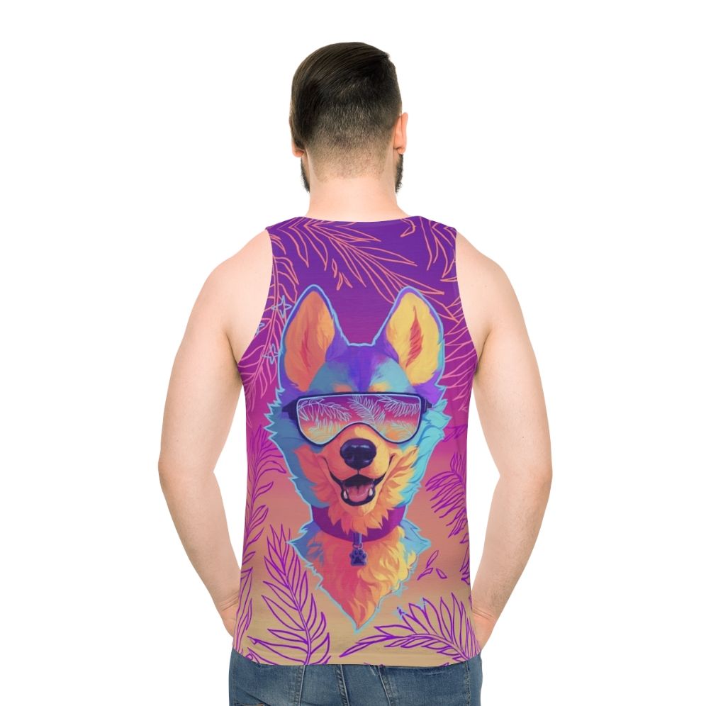 Sparkle Dog Unisex Tank Top featuring a shimmering design