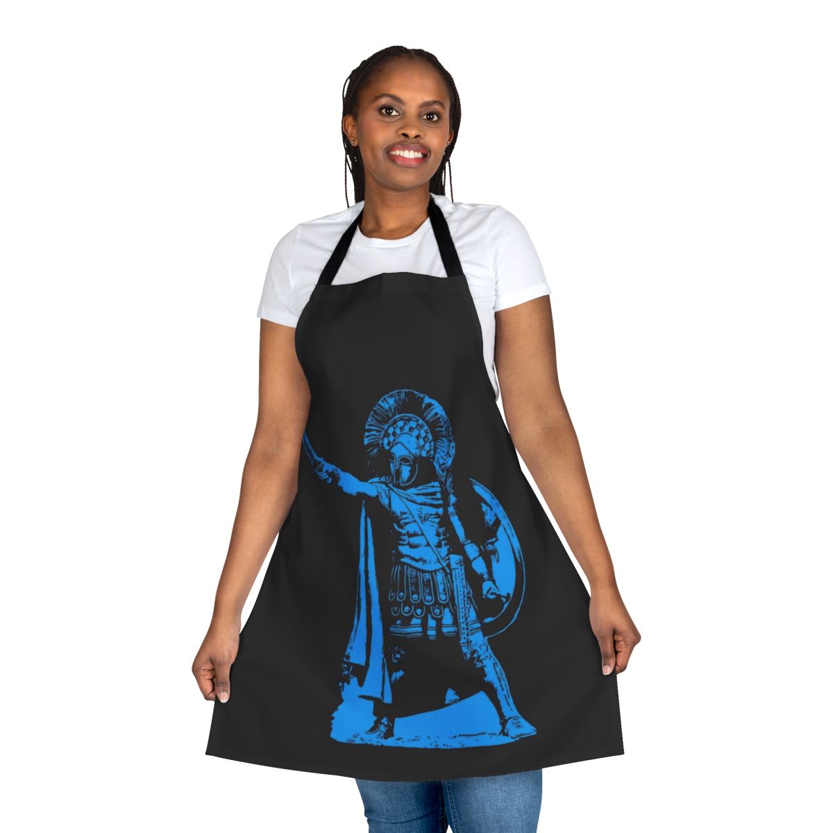 Spartan hoplite warrior inspired apron with ancient Greek soldier design