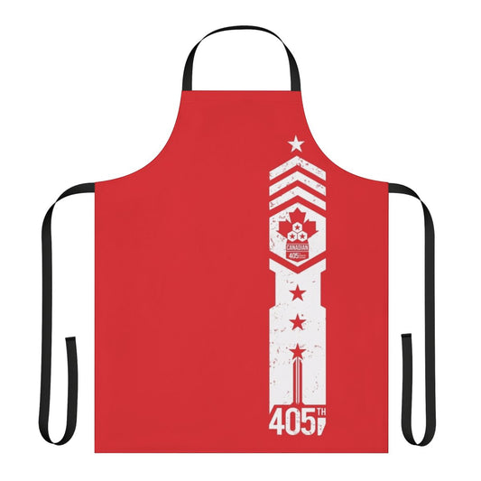 A high-quality apron featuring the insignia and colors of the 405th Canadian Regiment from the Halo universe.