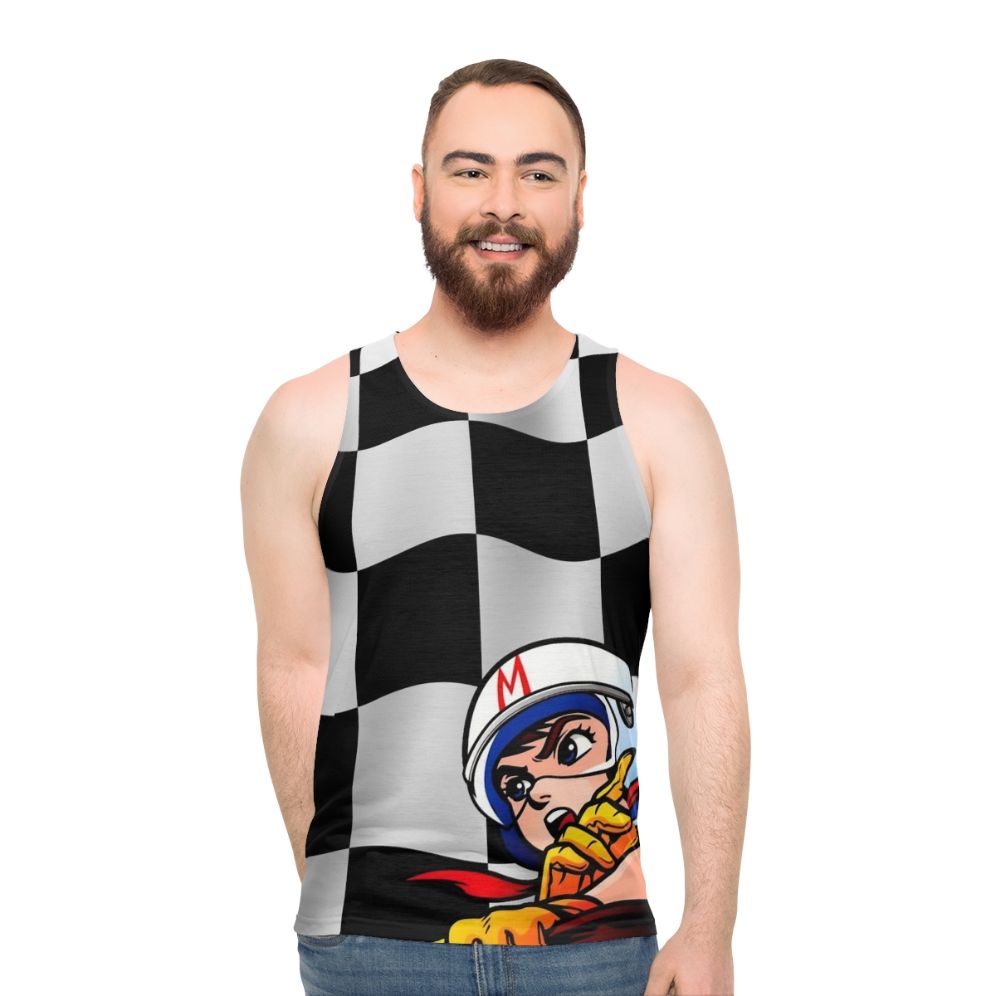 Speed Racer Mach 5 Checkered Flag Unisex Tank Top