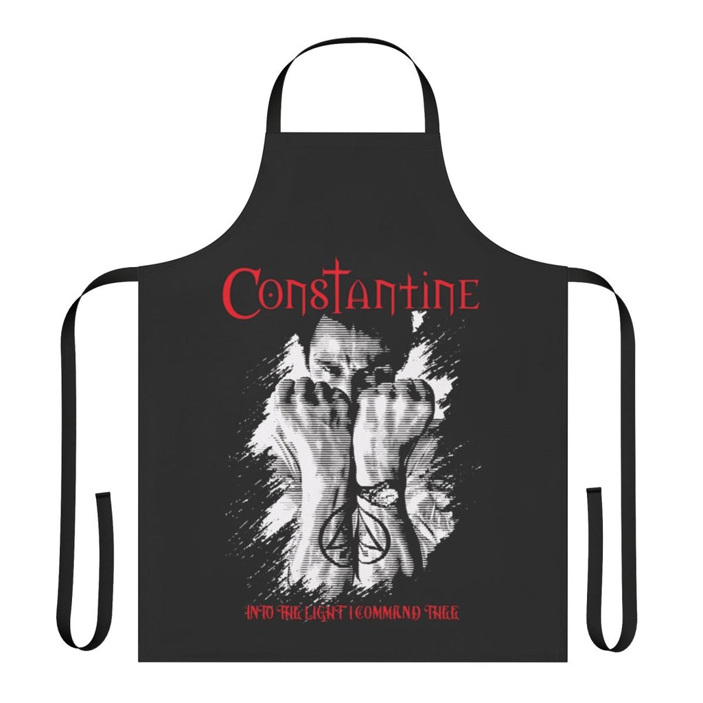 Apron inspired by the horror comic series Hellblazer, featuring a spellbinding design