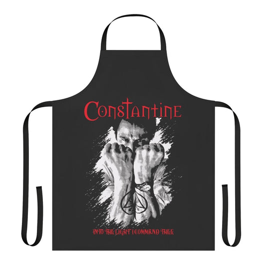 Apron inspired by the horror comic series Hellblazer, featuring a spellbinding design