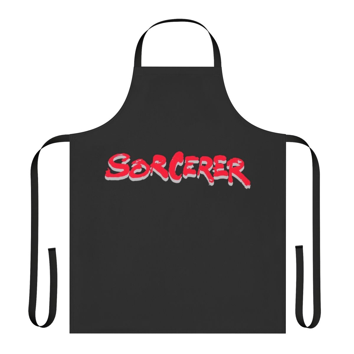 Sorcerer-themed apron featuring a retro movie-inspired design