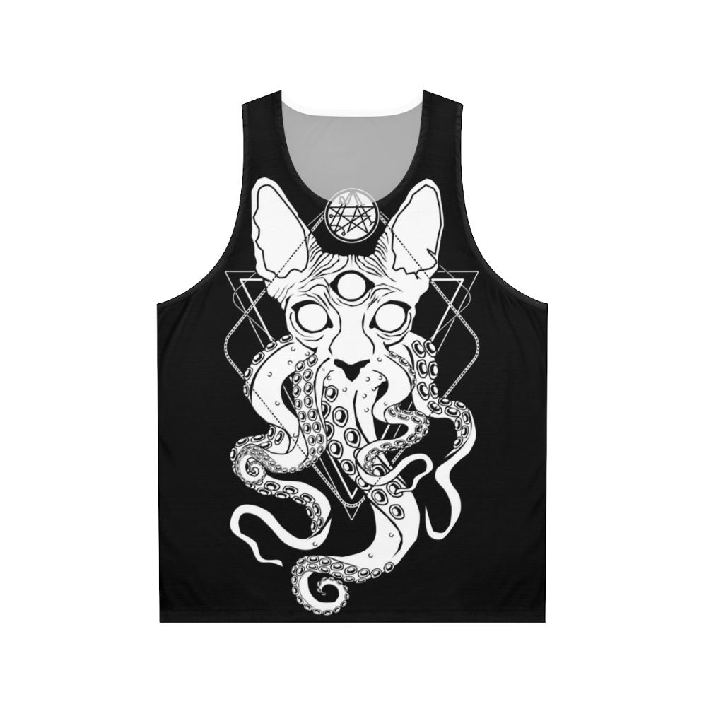 Sphynx cat Cathulhu the Cosmic Tentacle unisex tank top