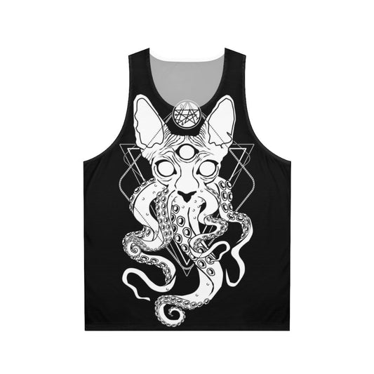 Sphynx cat Cathulhu the Cosmic Tentacle unisex tank top