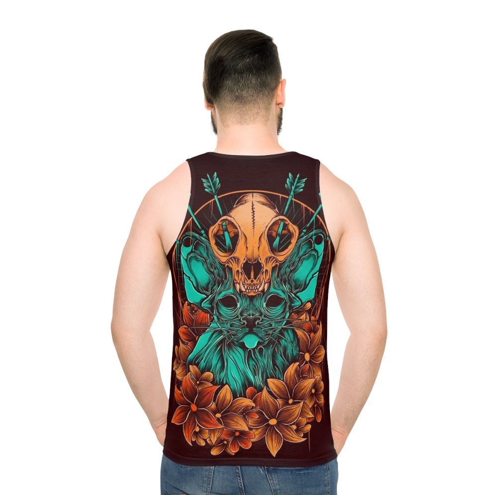 Sphynx cat skull autumn tank top