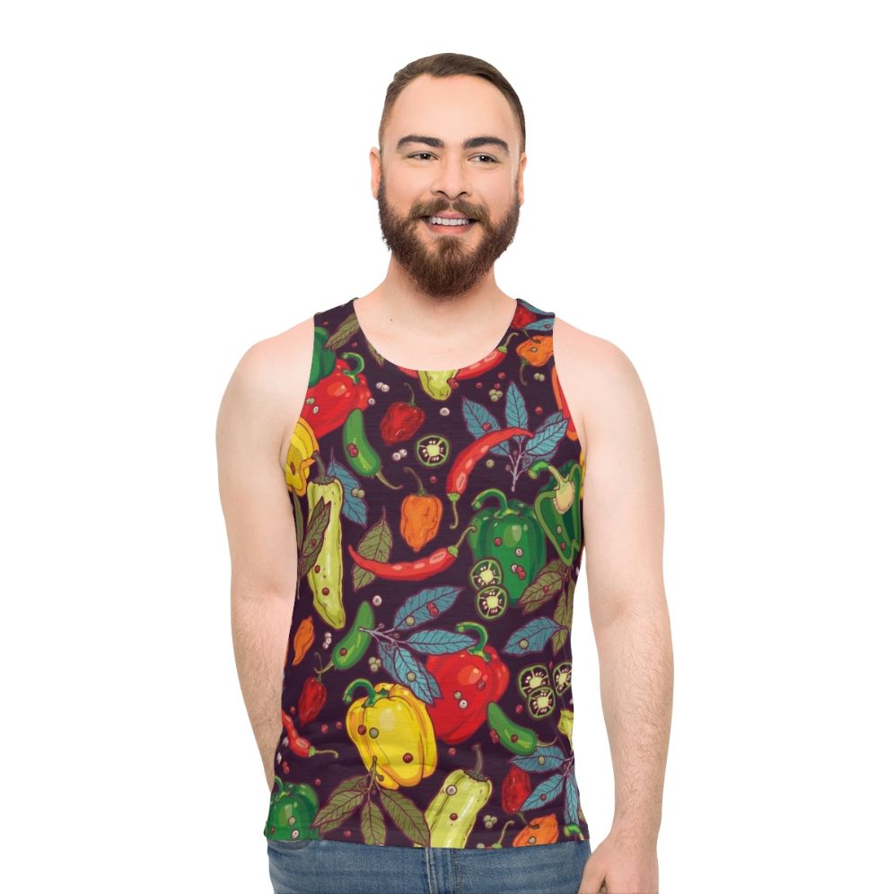 Spicy chili pepper vegetable unisex tank top