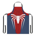 Spider-inspired white apron with graphic design