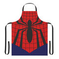 Spider-themed apron with web design, perfect for superhero cosplay and sci-fi fans