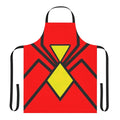 Spider-Woman inspired kitchen apron with hero emblem design