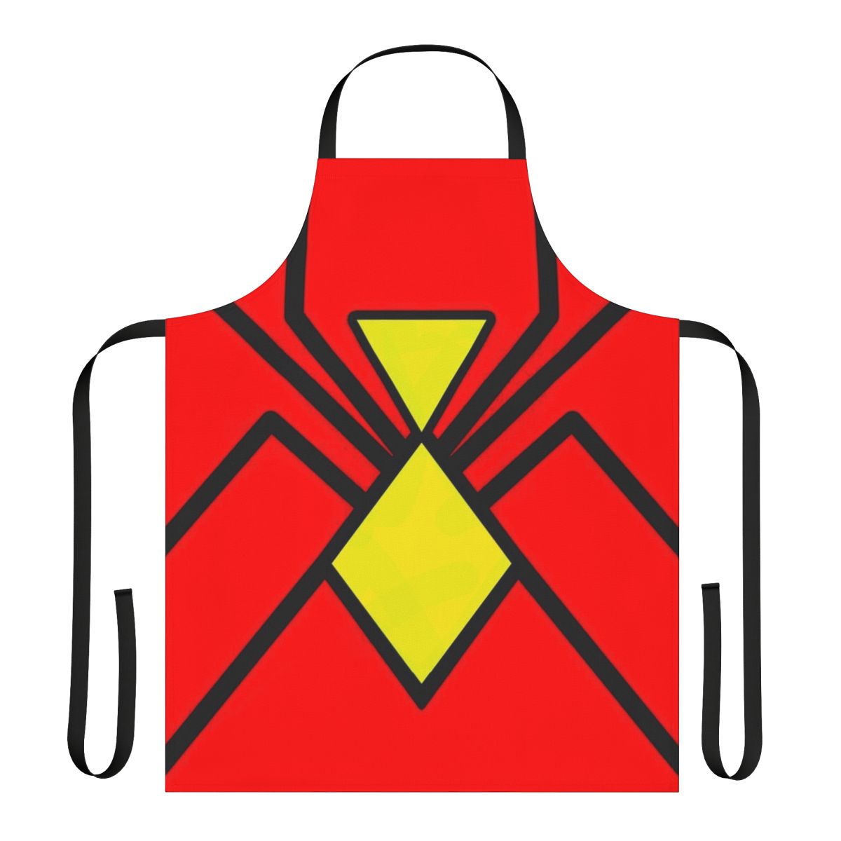 Spider-Woman inspired kitchen apron with hero emblem design