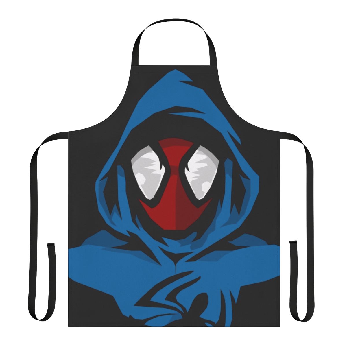 Apron with a spider-inspired web pattern design