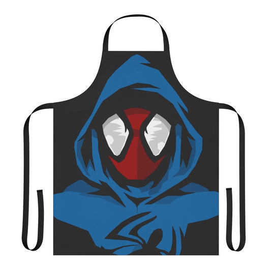 Apron with a spider-inspired web pattern design