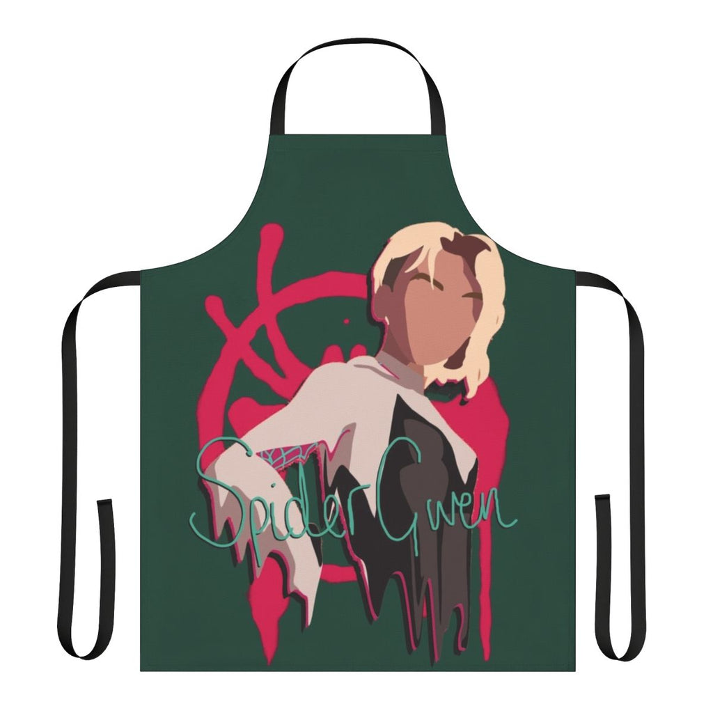 Stylish apron featuring a spider-themed graphic design, perfect for spider-gwen fans
