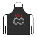 A black apron featuring a two-spike circle design, inspired by the Castlevania video game franchise.