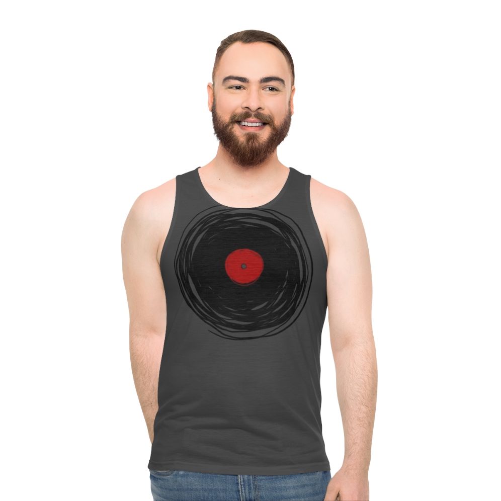 Spinning Within With a Vinyl Record Unisex Tank Top