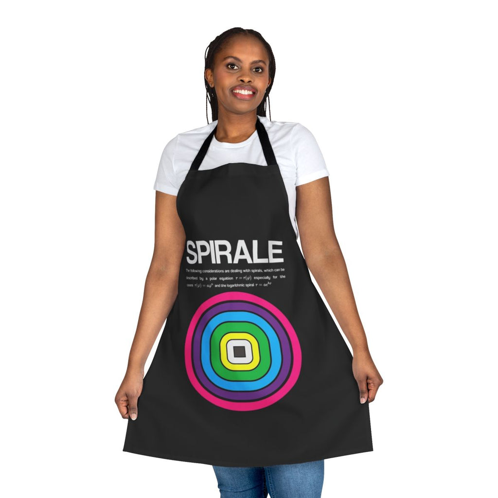 Spiral-patterned apron inspired by the video game No More Heroes 2