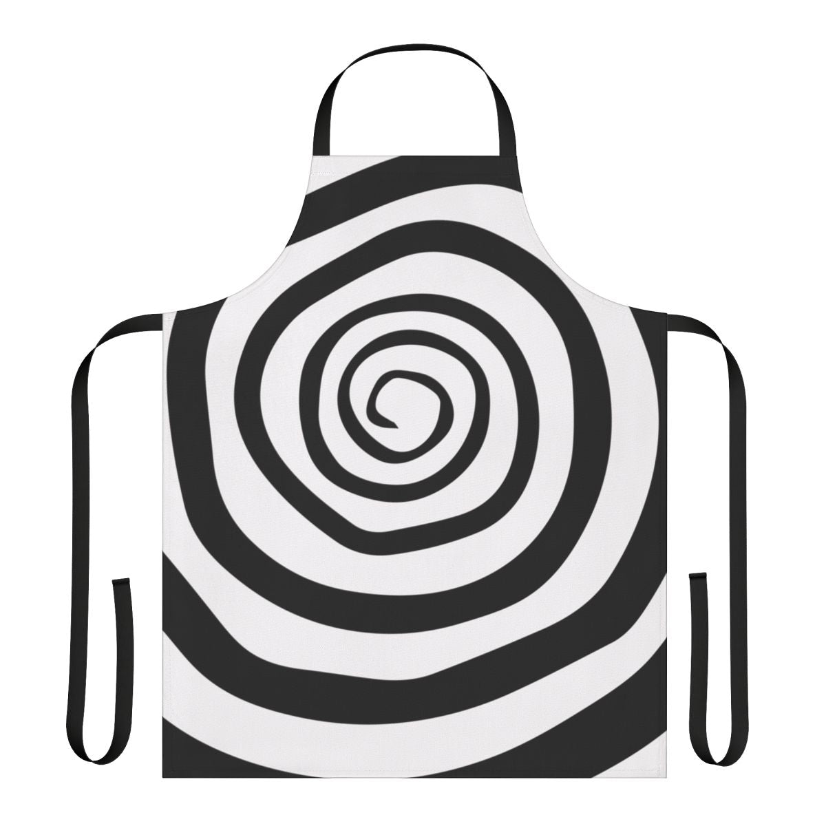 Spiral patterned apron inspired by the band Motionless In White