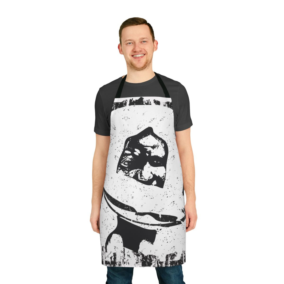 Apron with image of Sheikh Ahmadou Bamba, the spiritual leader of Mouridism in Senegal
