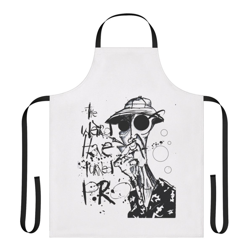 Splatter art kitchen apron inspired by the work of Hunter S. Thompson and Ralph Steadman