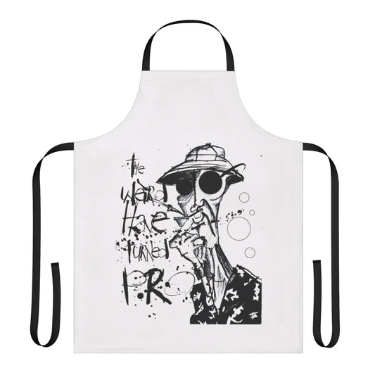 Splatter art kitchen apron inspired by the work of Hunter S. Thompson and Ralph Steadman