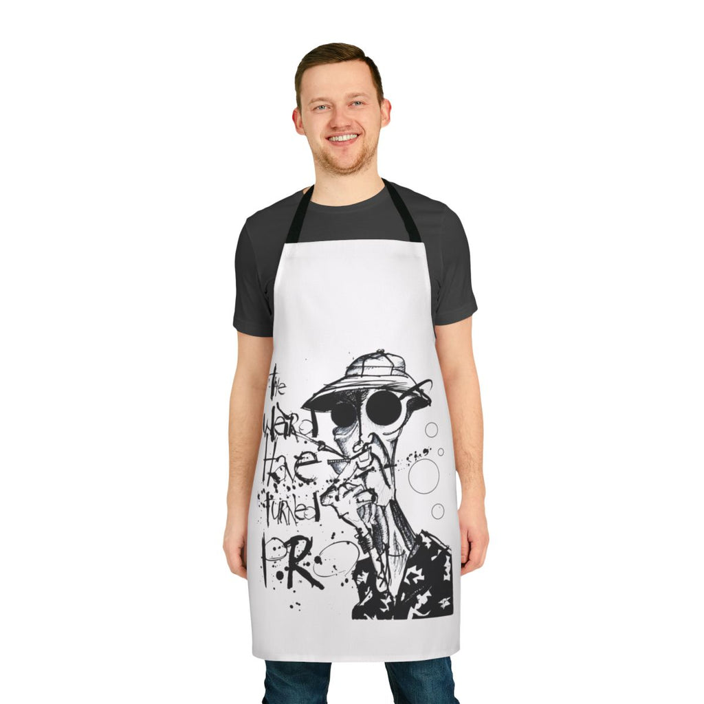 Splatter art kitchen apron inspired by the work of Hunter S. Thompson and Ralph Steadman
