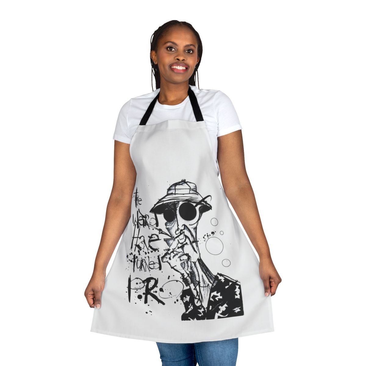 Splatter art kitchen apron inspired by the work of Hunter S. Thompson and Ralph Steadman