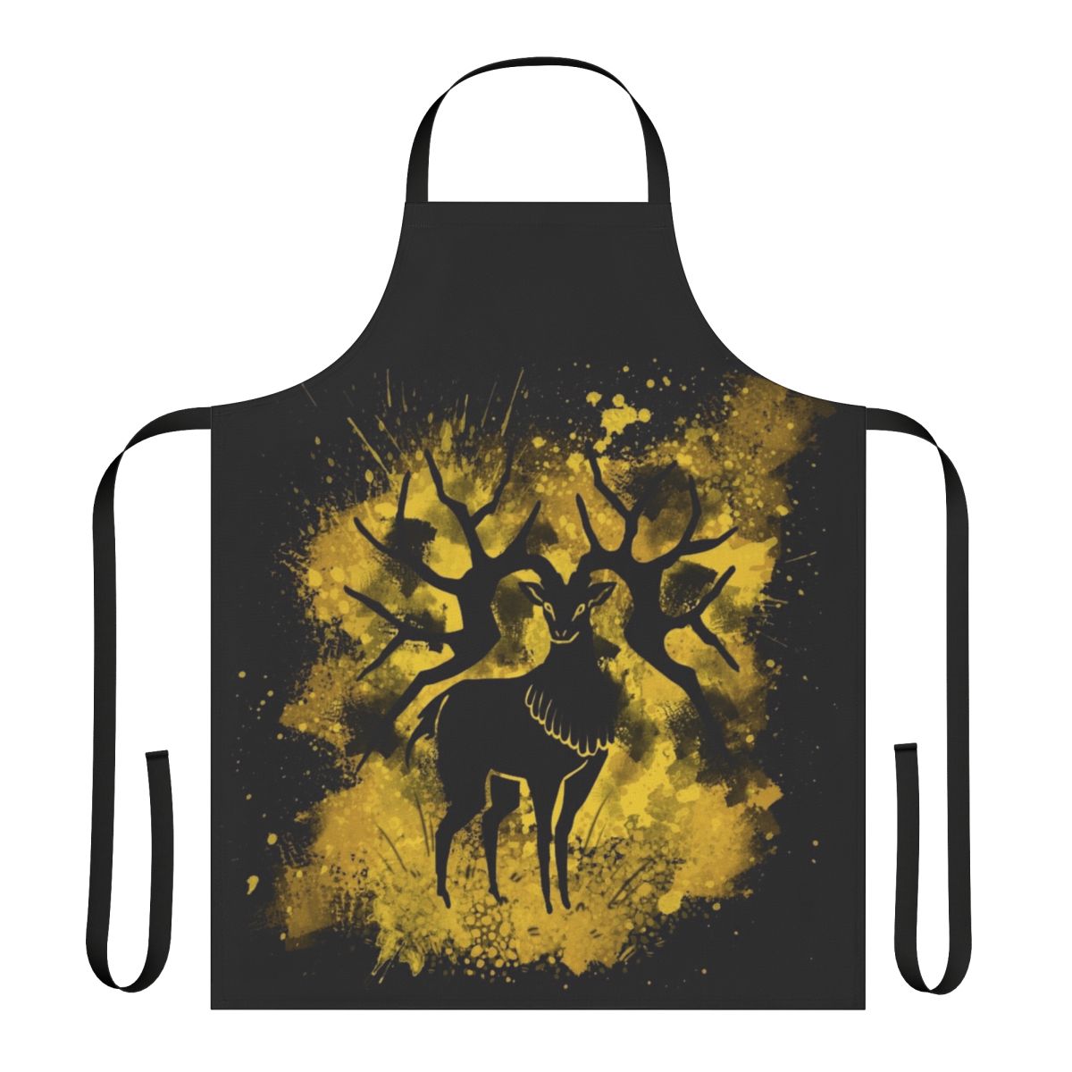 Golden Deer splatter-style apron featuring the crest of the Golden Deer house from the Fire Emblem video game series