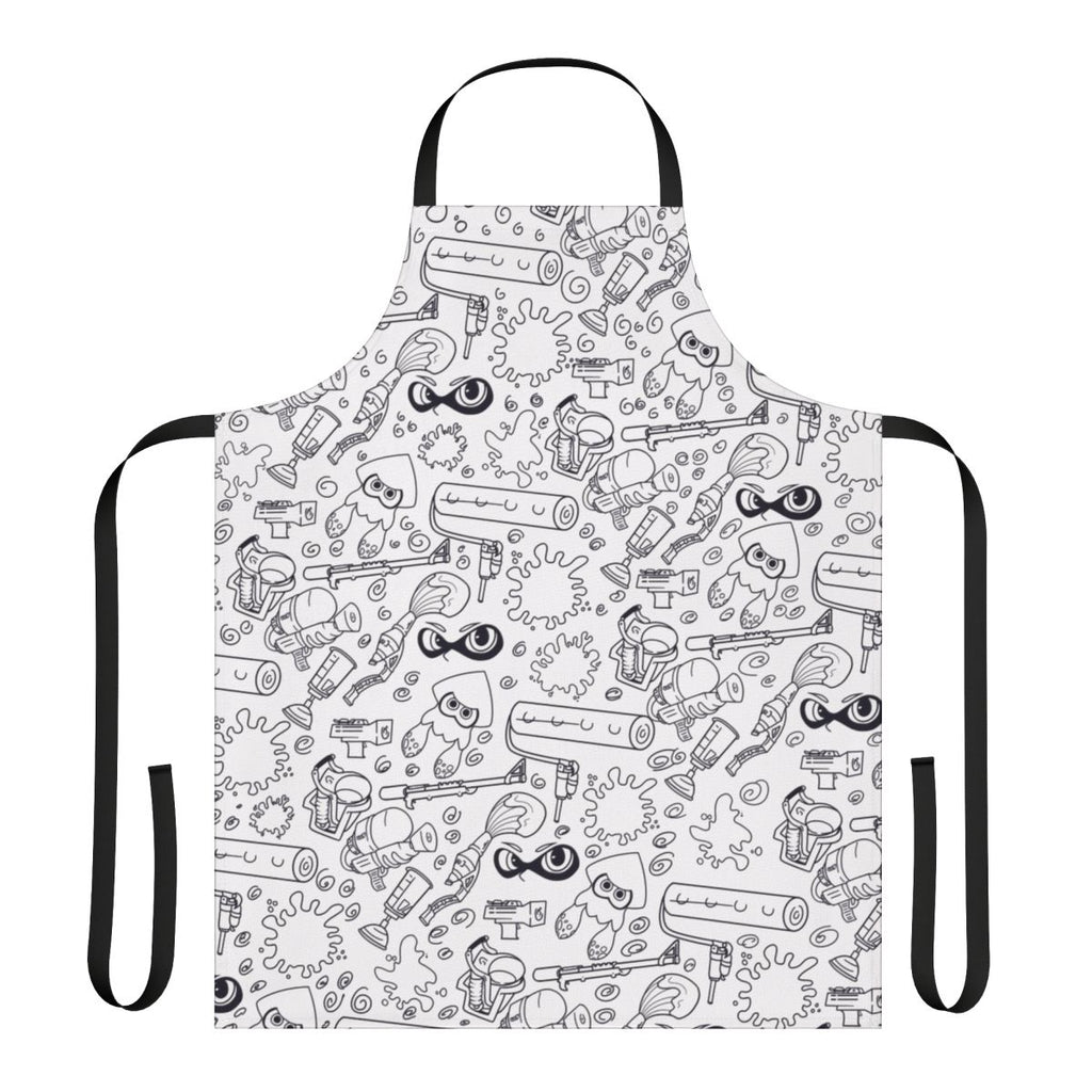 Colorful Splattershot-inspired apron for Splatoon 2 video game enthusiasts