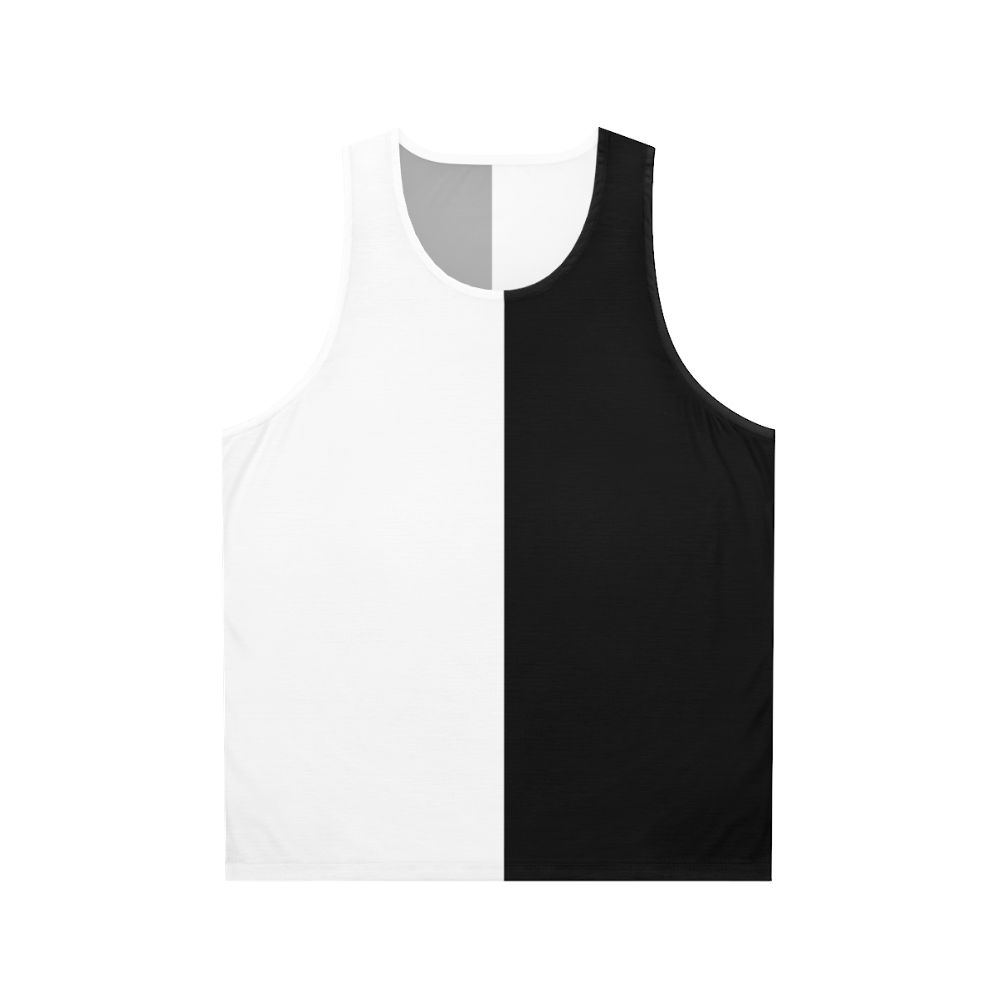 Unisex split black and white tank top