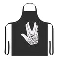 White apron with "Live Long and Prosper" Spock design