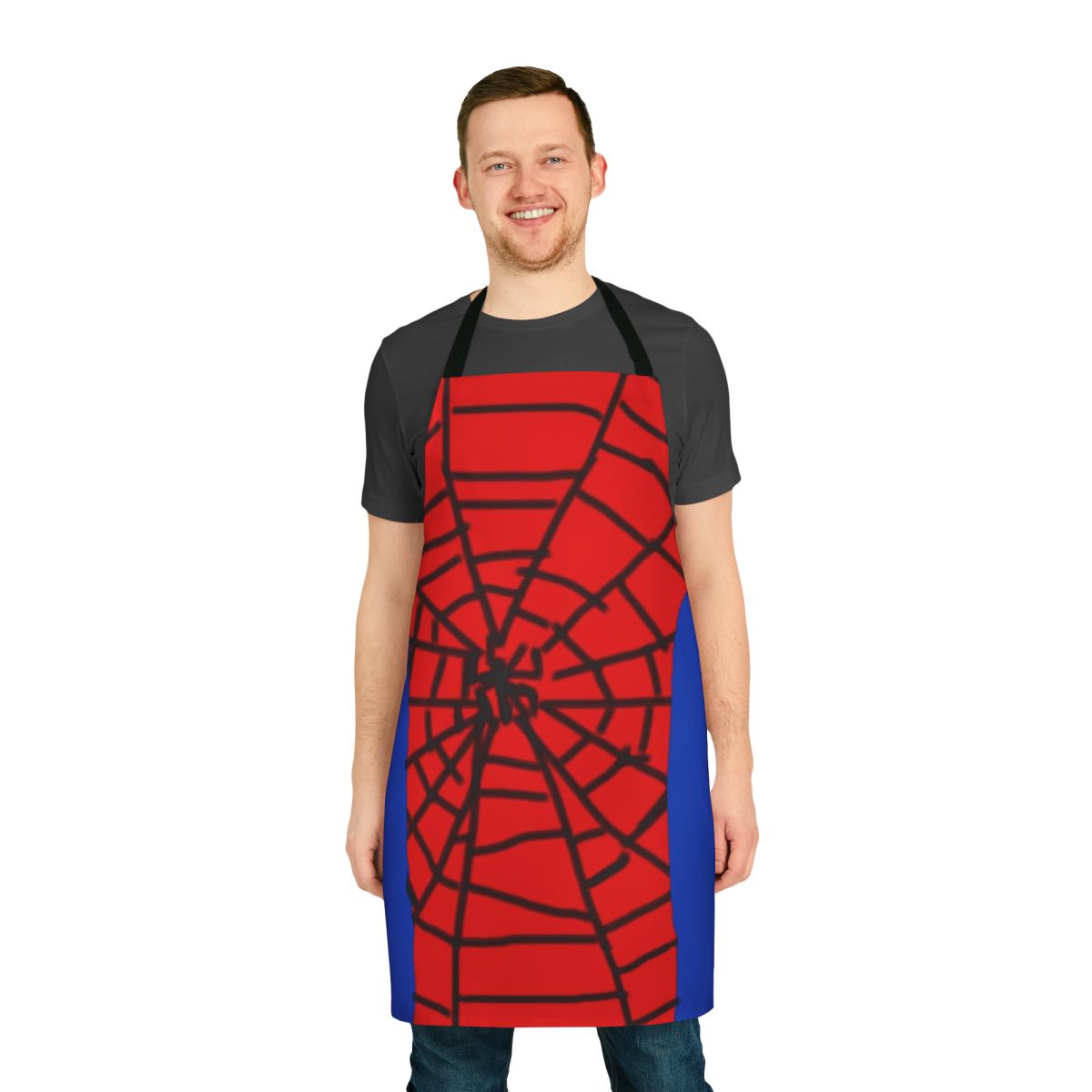 Spoderman-inspired superhero apron with a fun, graphic design