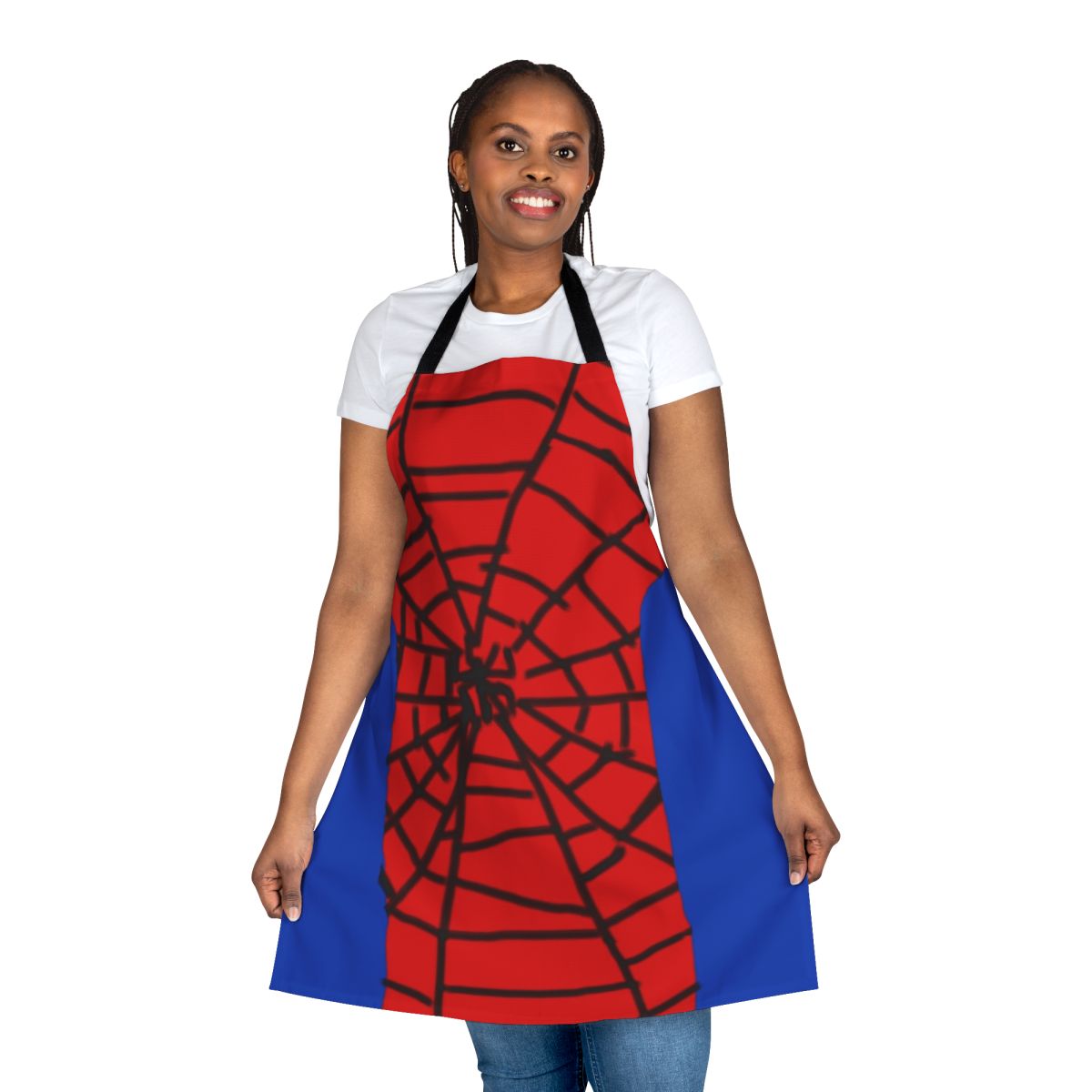 Spoderman-inspired superhero apron with a fun, graphic design