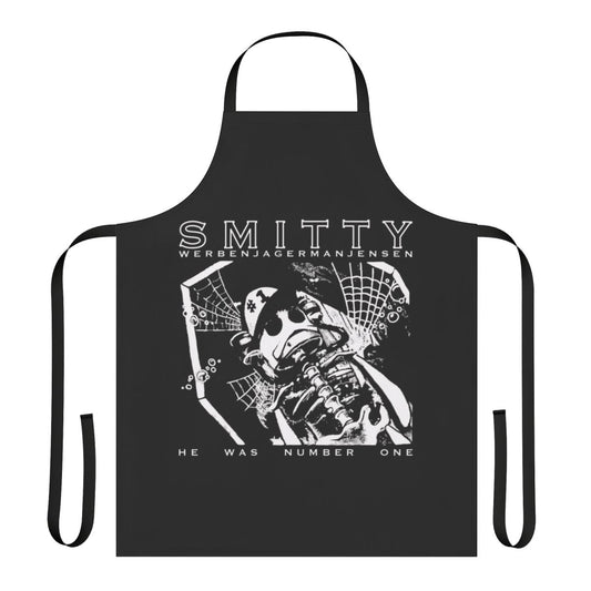 Spongebob inspired apron featuring a humorous 'Smitty Wernjagerman Jensen' design