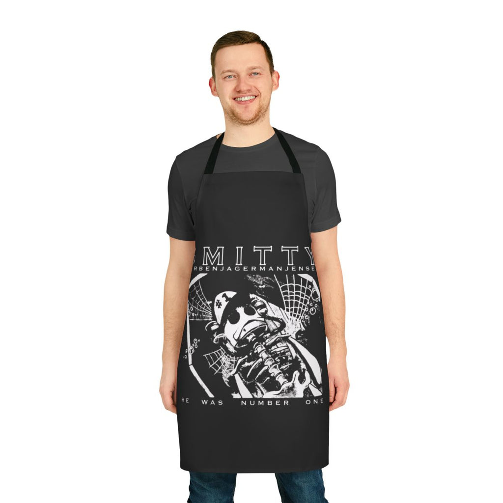 Spongebob inspired apron featuring a humorous 'Smitty Wernjagerman Jensen' design
