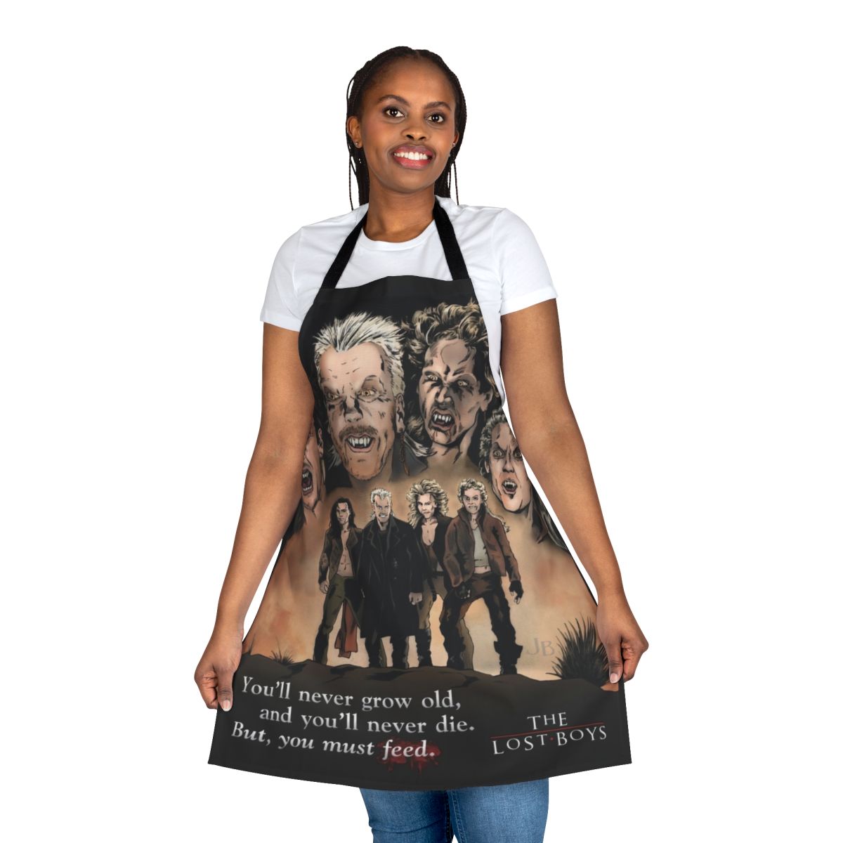 Apron featuring "The Lost Boys" movie logo and vampire imagery