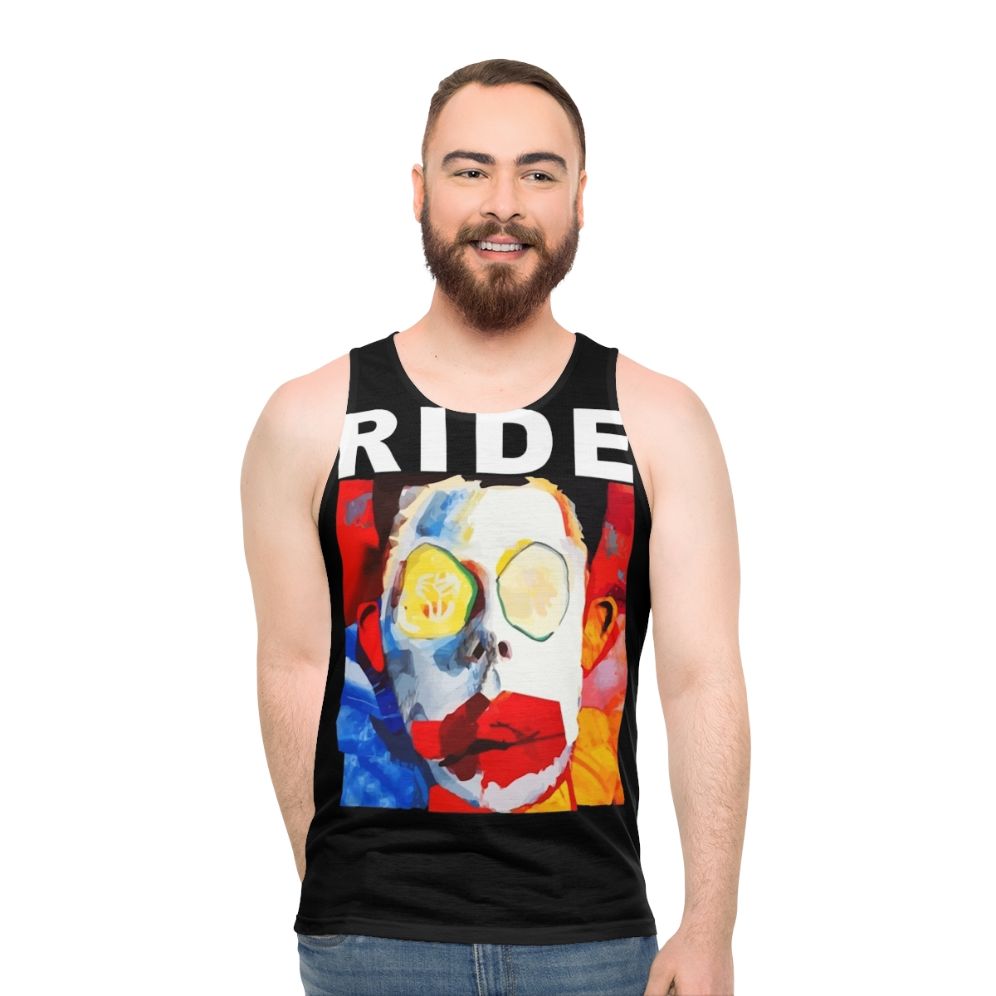 Unisex tank top with a spooky and absurd design for horror fans