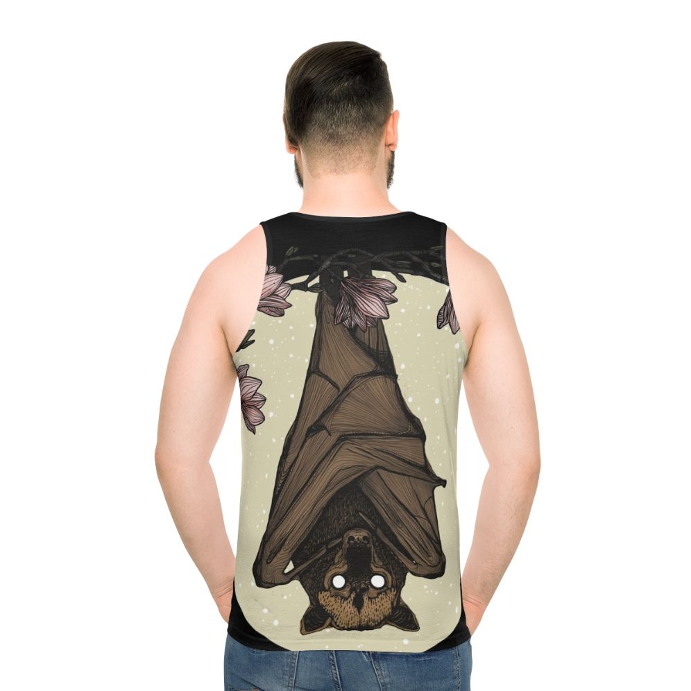 Spooky bat and flying fox graphic on unisex tank top